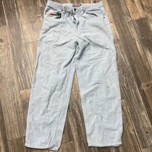 Empyre Pants Mens Corduroy 30 Teal Baggy Skate Relaxed Vintage Style Retro